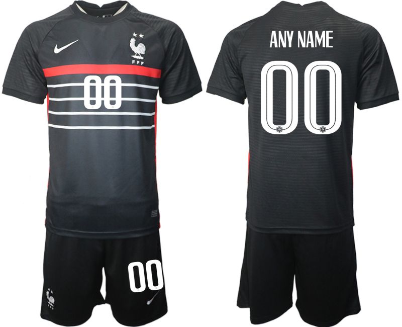 Men 2022 World Cup National Team France home black customized Soccer Jersey->customized soccer jersey->Custom Jersey